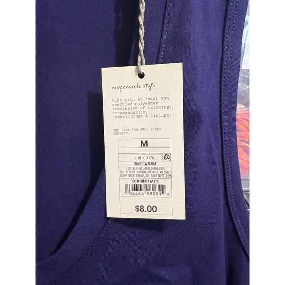 NWT Womens U-Neck Slim Fit Tank Top - A New Day - Navy Blue- Medium - Picture 3 of 4